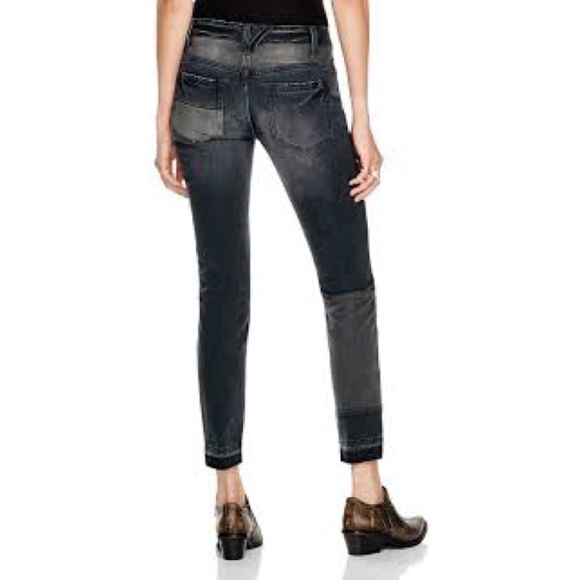 Free People Patched and Relaxed Skinny Camp Jean in Black - Picture 2 of 3